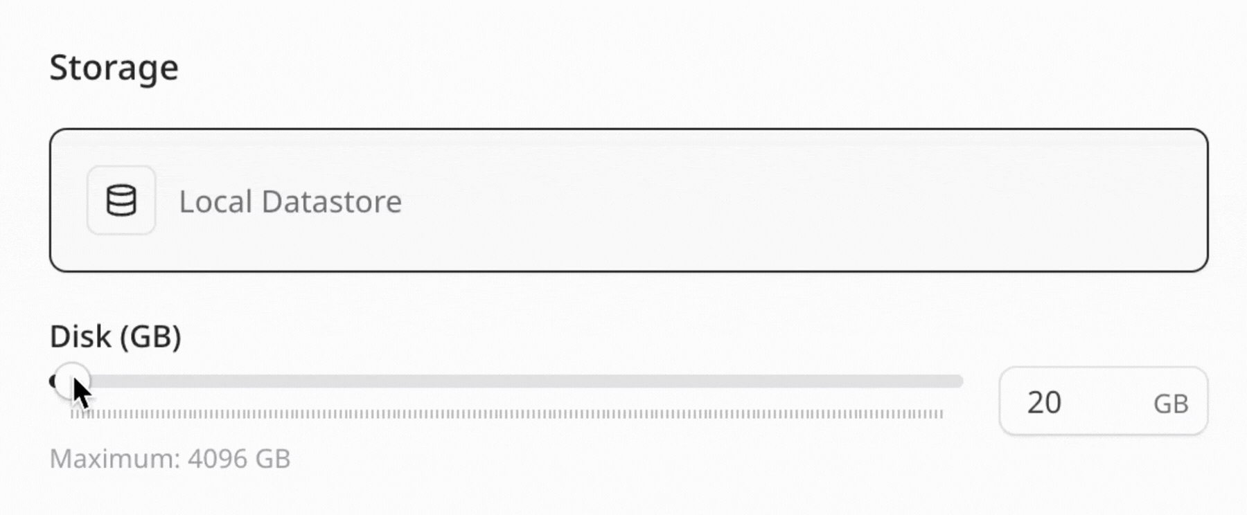 select VM storage size CSPkit screenshot